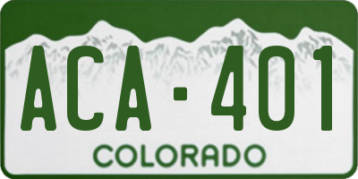 CO license plate ACA401