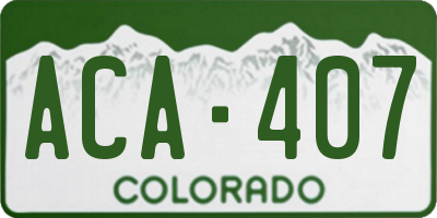 CO license plate ACA407