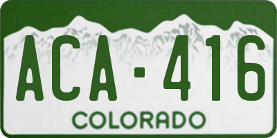 CO license plate ACA416