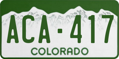 CO license plate ACA417