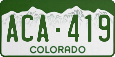 CO license plate ACA419
