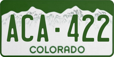 CO license plate ACA422