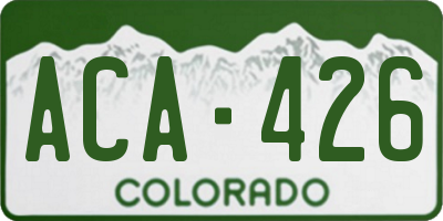 CO license plate ACA426