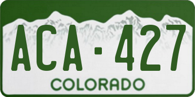 CO license plate ACA427