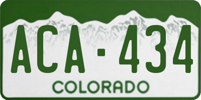 CO license plate ACA434