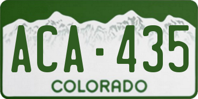 CO license plate ACA435