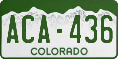 CO license plate ACA436