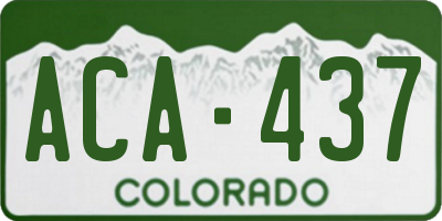 CO license plate ACA437