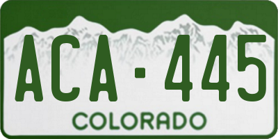 CO license plate ACA445