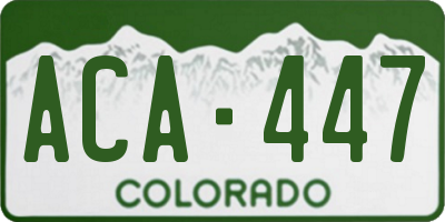 CO license plate ACA447