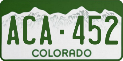 CO license plate ACA452
