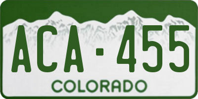 CO license plate ACA455