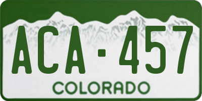 CO license plate ACA457