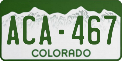 CO license plate ACA467