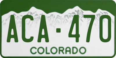 CO license plate ACA470