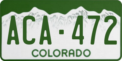 CO license plate ACA472
