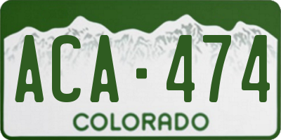 CO license plate ACA474