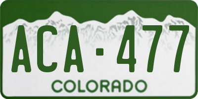 CO license plate ACA477