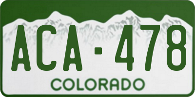 CO license plate ACA478