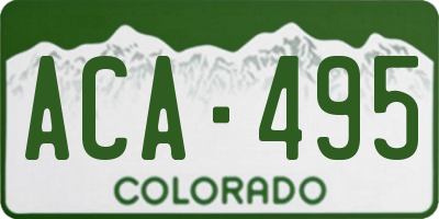 CO license plate ACA495
