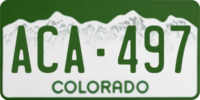 CO license plate ACA497