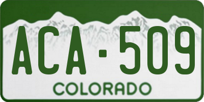 CO license plate ACA509