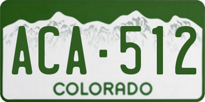 CO license plate ACA512