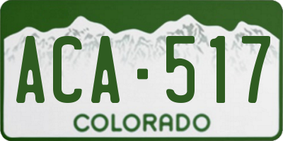 CO license plate ACA517
