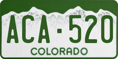 CO license plate ACA520