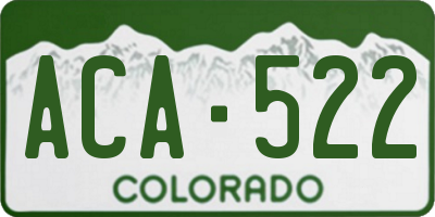CO license plate ACA522