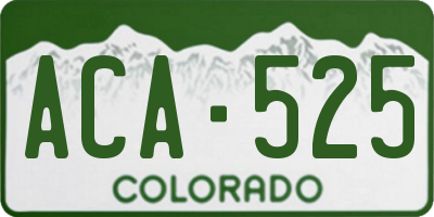 CO license plate ACA525
