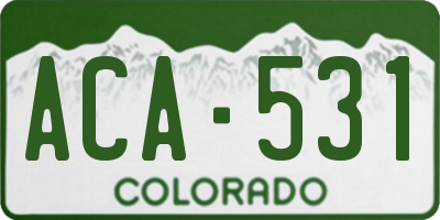 CO license plate ACA531