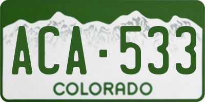 CO license plate ACA533