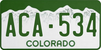CO license plate ACA534