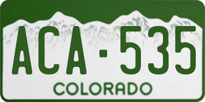 CO license plate ACA535
