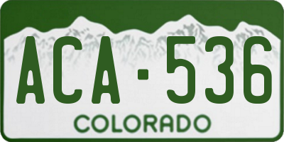 CO license plate ACA536