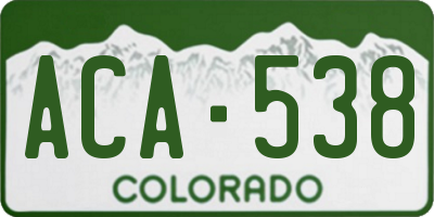 CO license plate ACA538