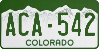 CO license plate ACA542