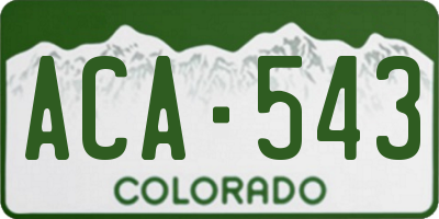 CO license plate ACA543