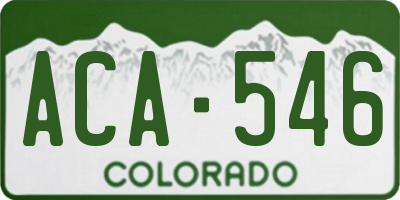 CO license plate ACA546