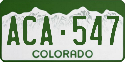 CO license plate ACA547