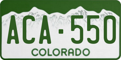 CO license plate ACA550