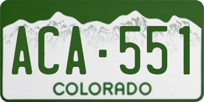 CO license plate ACA551