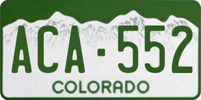 CO license plate ACA552