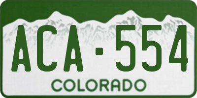 CO license plate ACA554
