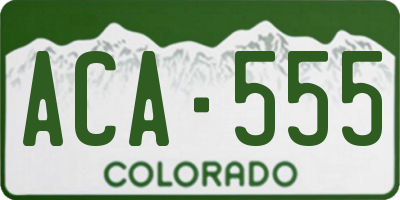 CO license plate ACA555