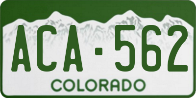 CO license plate ACA562