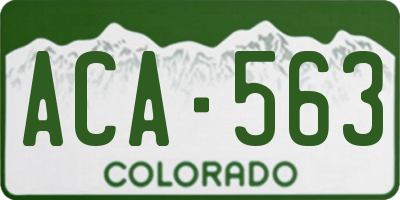 CO license plate ACA563
