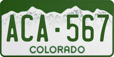CO license plate ACA567