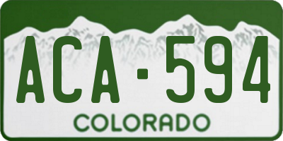 CO license plate ACA594